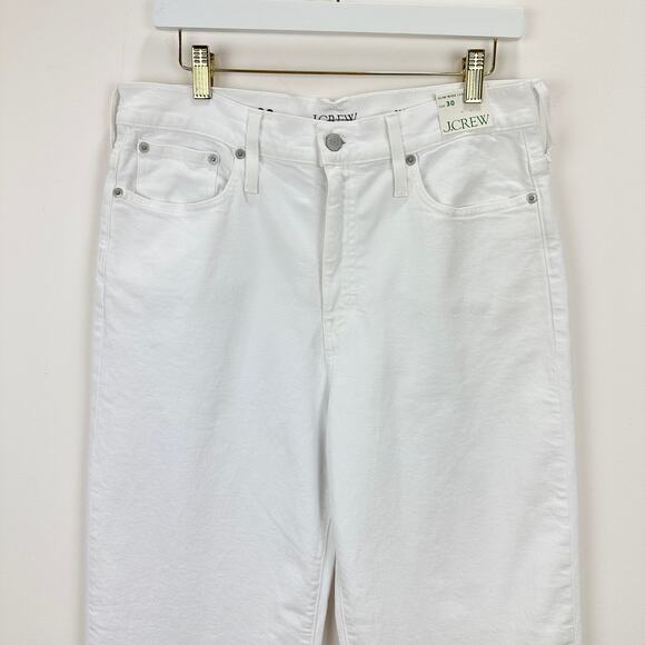 J.Crew Slim Wide Leg Jean White High Waisted Classic Stretch Denim US 30 NWT - Picture 7 of 16